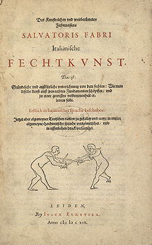 Versione tedesca di un trattato di Salvatore Fabris pubblicato a Leida da Isaac Elzevier nel 1619.