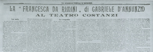 La storica prima terza pagina del Giornale d'Italia di Bergamini, Il carattere è elzeviro